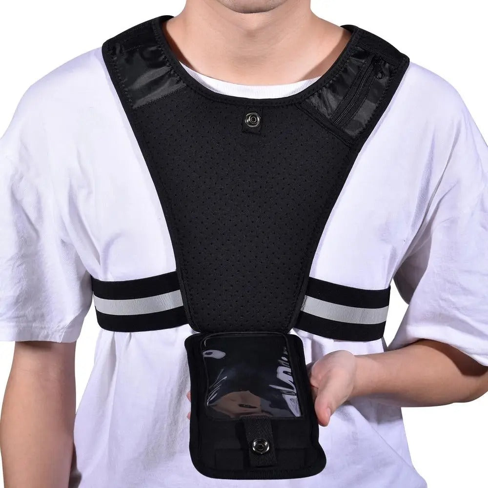 Løpevest med mobilholder