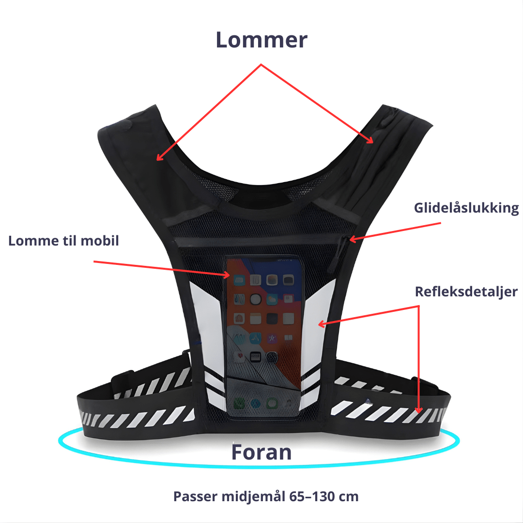 Løpevest med mobilholder - 